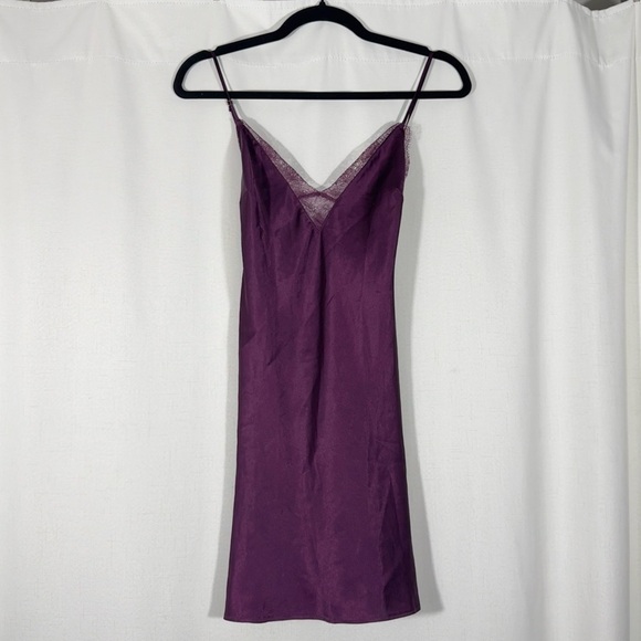 Victoria's Secret Dresses & Skirts - Victoria’s Secret Plum Satin Crossback Slip Dress